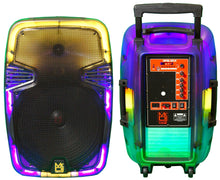 Charger l&#39;image dans la galerie, MR DJ PL15FLAME 15&quot; Portable Translucent Bluetooth Speaker + Speaker Stand