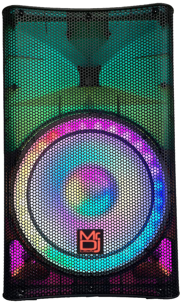 2 MR DJ PLED5200 PRO PA DJ 15" Portable Active Bluetooth/MP3/FM Radio Speaker