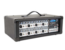 Load image into Gallery viewer, MR DJ PMX8500 3000 Watts Powered 8 Channel Mixer with Bluetooth USB 5 Band EQ Effects