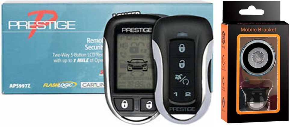 Prestige APS997ZLR Two-Way LCD Confirming Remote Start & Alarm 1-Mile Range + Absolute Magnet Holder