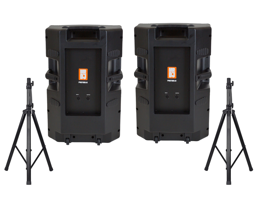 2 MR DJ PRO118S-B Powerful PRO PA DJ Single 18" Passive Speaker + Stand