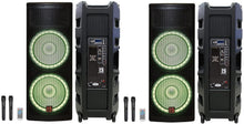 Charger l&#39;image dans la galerie, 2 PRO215LED Professional Dual 2x15&quot; PA DJ Bluetooth Powered Speaker