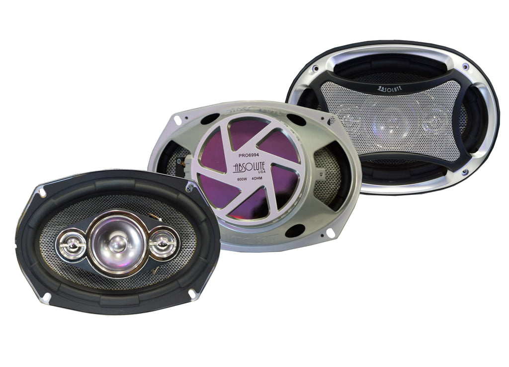 2 Pair Absolute USA PRO6994 Pro Series 6x9" 4 Way full-range loudspeakers 6x9" 4 Way full-range loudspeakers Car Speakers 600 Watts Max Power