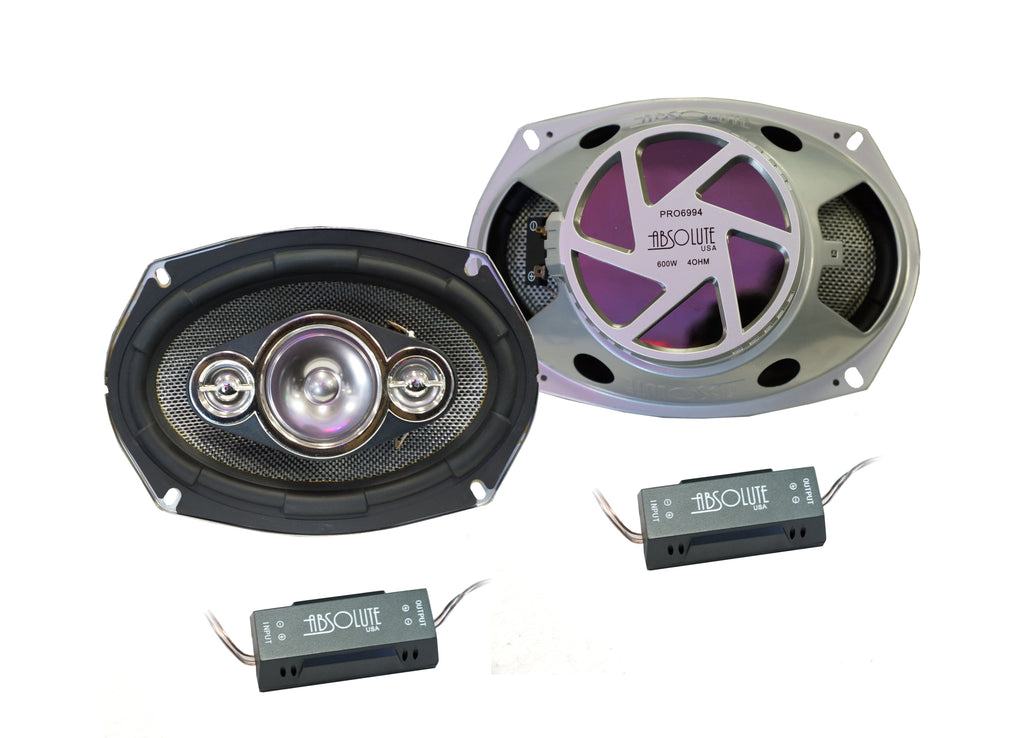 2 Pair Absolute USA PRO6994 Pro Series 6x9" 4 Way full-range loudspeakers 6x9" 4 Way full-range loudspeakers Car Speakers 600 Watts Max Power