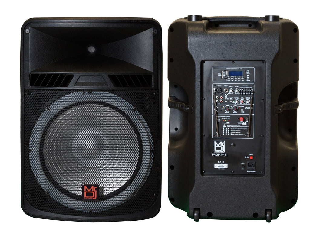 MR DJ PROBAT118 18" PRO PA DJ 4000 Watts Active Rechargeable Portable Speaker