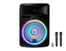 Load image into Gallery viewer, Pair of 18&quot; Speaker Built-in Battery/Bluetooth/Amplifier/SD/USB/FM Radio + Stand