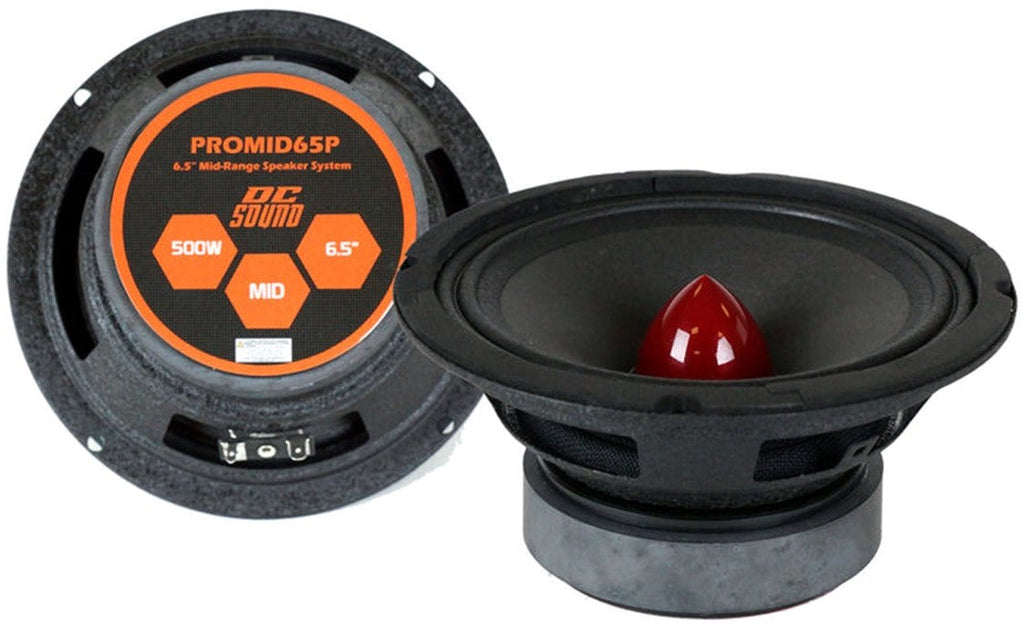 DC Sound PROMID65P 6.5" 500W Mid-Range Aluminum Bullet Loudspeaker Pair