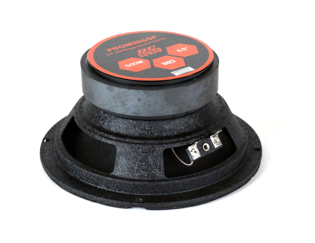 2 DC Sound PROMID65P 6.5" 500W Mid-Range Aluminum Bullet Loudspeaker + Flat Box