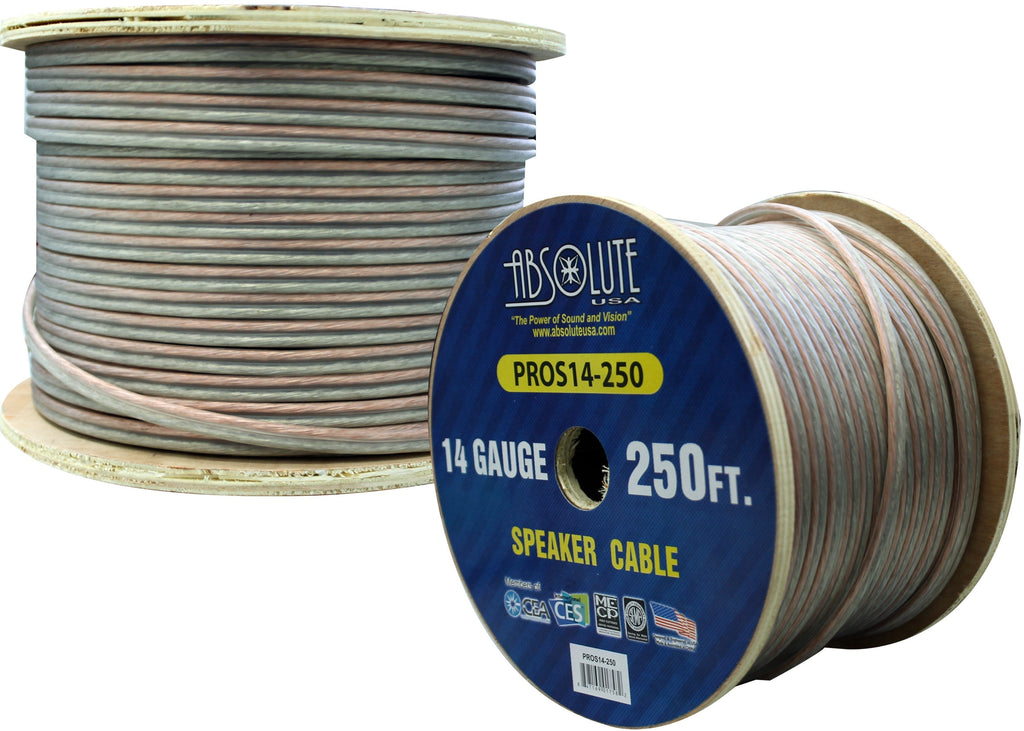 Absolute USA PROS14500 14 Gauge Speaker Wire 500' 14 Gauge PRO PA DJ Car Home Marine Audio Speaker Wire Cable Spool