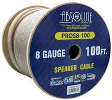 Load image into Gallery viewer, 2 Absolute USA PROS8100 8 Gauge Speaker Wire&lt;br/&gt;100&#39; 8 Gauge PRO PA DJ Car Home Marine Audio Speaker Wire Cable Spool