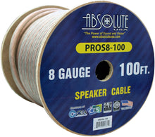 Charger l&#39;image dans la galerie, Absolute USA PROS8100 8 Gauge Speaker Wire&lt;br/&gt;100&#39; 8 Gauge PRO PA DJ Car Home Marine Audio Speaker Wire Cable Spool