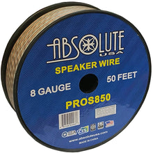 Charger l&#39;image dans la galerie, Absolute USA PROS850 8 Gauge Speaker Wire&lt;br/&gt;50&#39; 8 Gauge PRO PA DJ Car Home Marine Audio Speaker Wire Cable Spool