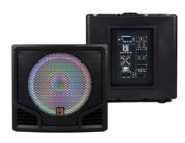 Mr. Dj PROSUB18LED 6000W PA Club Active Powered DJ Subwoofer with 2 Speaker Output with Party Show Led