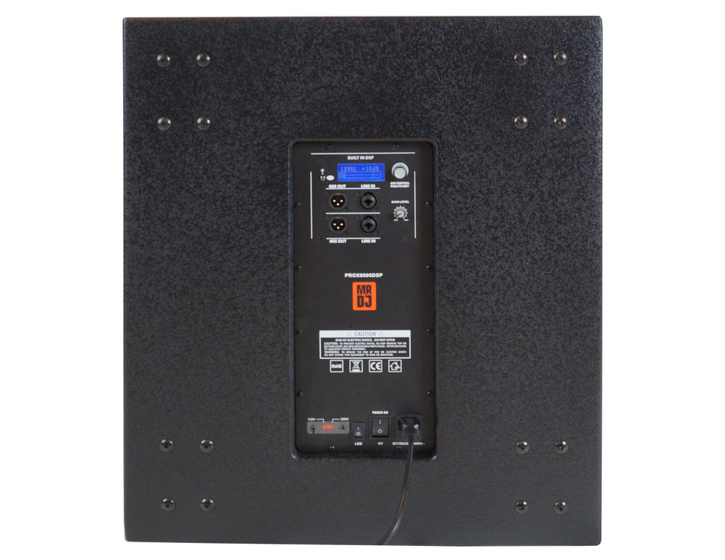 MR DJ PROX6000DSP 18" Active Powered DSP-Enhanced Subwoofer 6000 Watts