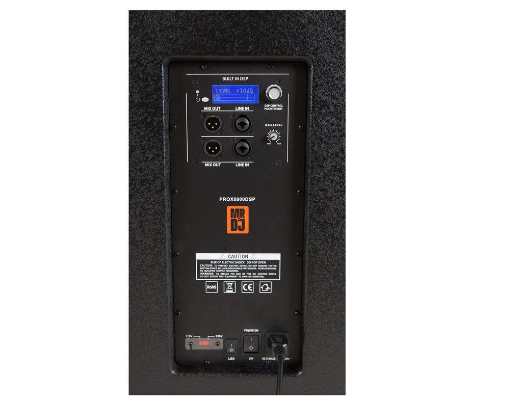 MR DJ PROX6000DSP 18" Active Powered DSP-Enhanced Subwoofer 6000 Watts