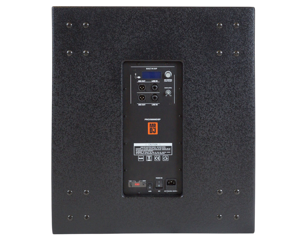 MR DJ PROX6000DSP 18" Active Powered DSP-Enhanced Subwoofer 6000 Watts