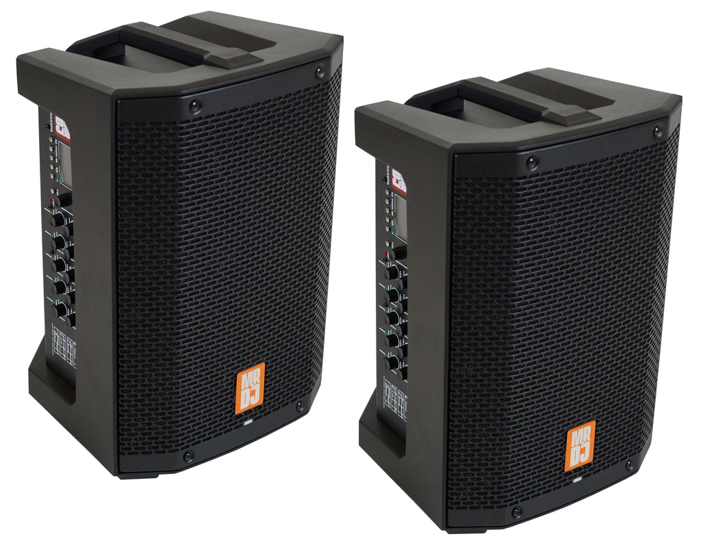 2 MR DJ PROX8PA PRO Battery Powered Active Portable PA Speaker All-in-One + Stand