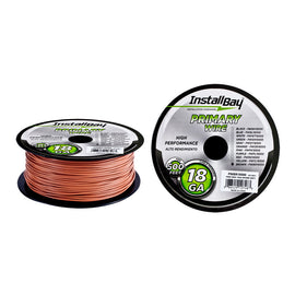 Install Bay PWBR18500 Primary Wire 18 Gauge All Copper Brown Coil - 500 ft