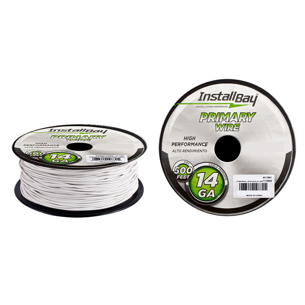 Install Bay PWWT14500 Primary Wire 14 Gauge All Copper White Coil - 500 ft
