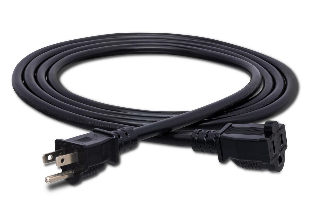 Hosa PWX-403 14-gauge NEMA 5-15P to NEMA 5-15R Power Extension Cord 3 foot