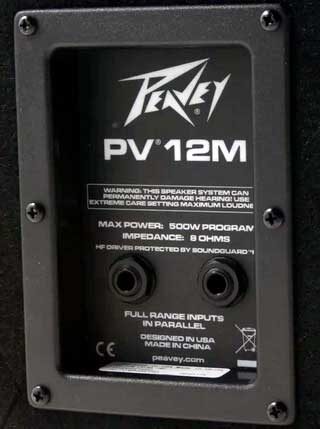 Peavey PV 12M Pro Passive 12" Stage Monitor Speaker + Wash Light