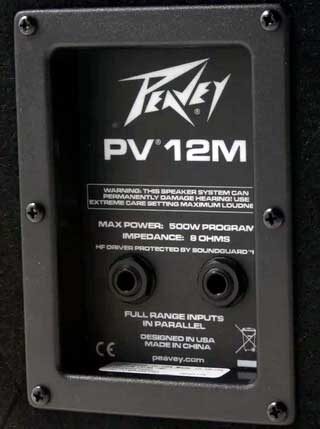 Peavey PV 12M Pro Passive 12" Stage Monitor Speaker + Stand & Cable