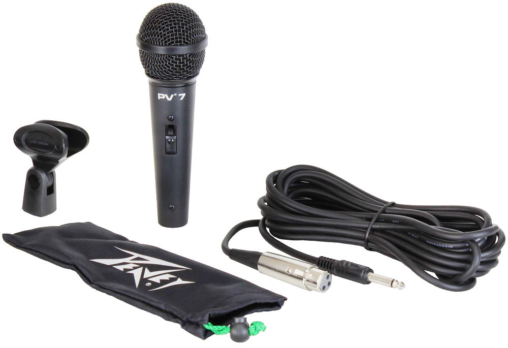 4 Peavey PV7 ND Magnet Dynamic Microphone with 1/4" to XLR Cable