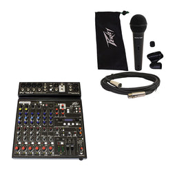 Peavey PV 10 AT 10 Channel Compact Mixing Mixer Console with Bluetooth Auto-Tune pitch correction + PVI 100 Microphone