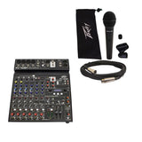 Peavey PV 10 BT 10 Channel Compact Mixing Mixer Console with Bluetooth + PVI 100 Microphone