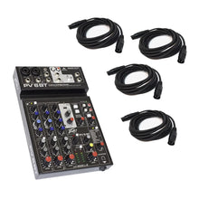 Charger l&#39;image dans la galerie, Peavey PV 6 BT 6 Channel Compact Mixing Mixer Console with Bluetooth + 4 XLR Cables