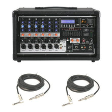 Load image into Gallery viewer, Peavey PVi 6500 6-channel 400W All in One Powered Mixer Amplifier with 2 1/4&quot; Speaker Cables