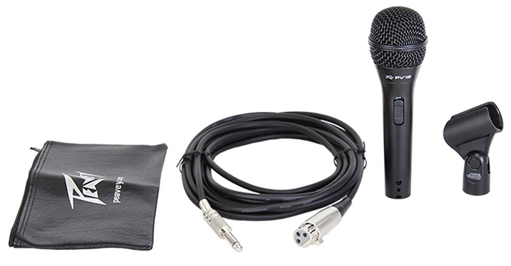 Peavey PVI 2 1/4" Cardioid Unidirectional Dynamic Vocal Microphone with 1/4" Cable