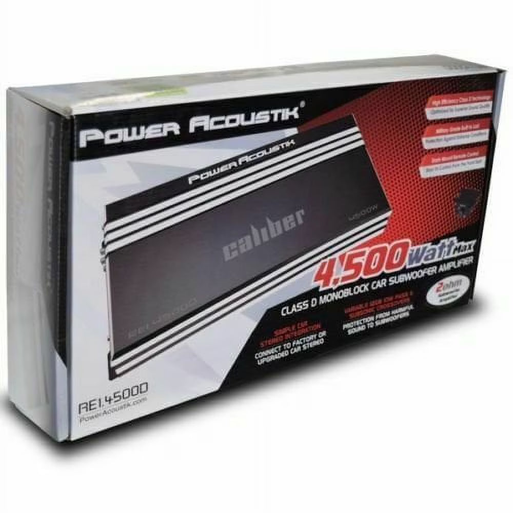 Power Acoustik  RE1-4500D 4500W Power Class-D Mono Subwoofer Car Amplifier Remote Control