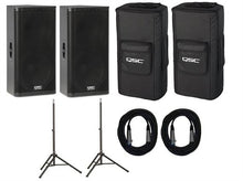 Charger l&#39;image dans la galerie, QSC KW152 1000 Watt 15&quot; 2-Way Powered Loudspeaker Pair Package