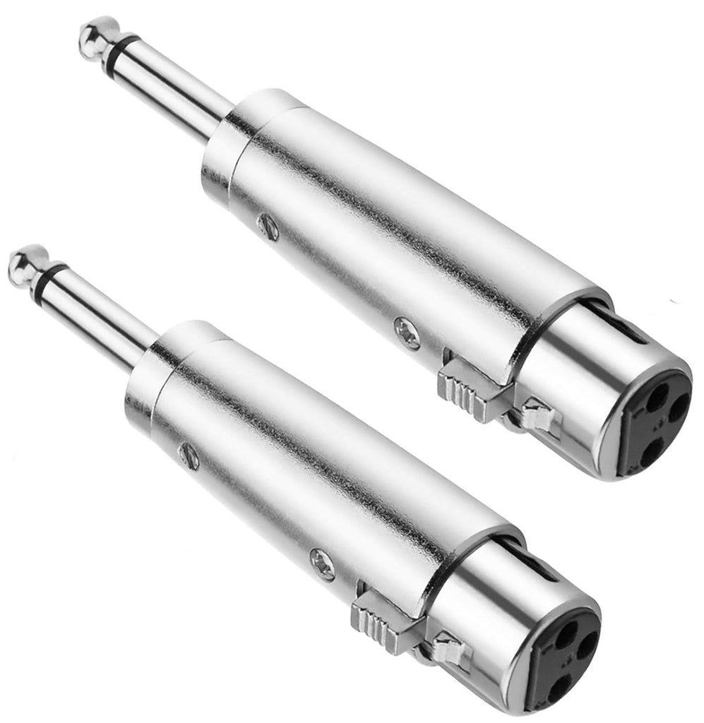 2 MR DJ QTMXLRF1 XLR Female to 1/4" Mono Male Adapter Converter Gender Audio Coupler
