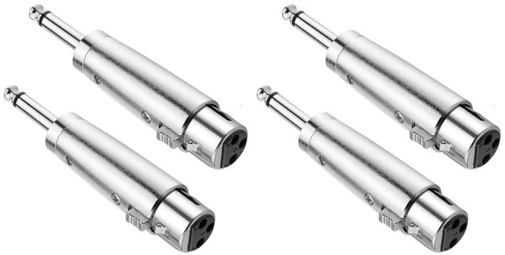 4 AT TQTMXLRF XLR Female to 1/4" Mono Male Adapter Converter Gender Audio Coupler
