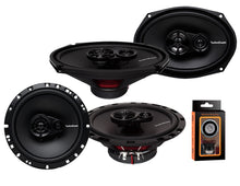 Charger l&#39;image dans la galerie, Pair of Rockford Fosgate Prime R169X3 6&quot; x 9&quot; 3-Way Prime Series Coaxial Speakers + R165X3 6. 5&quot; 3-Way Prime Series Coaxial Speakers + Absolute 100FT Speaker Wire + Magnet Phone Holder