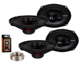 2 Pairs of Rockford Fosgate Prime R169X3 260W Peak (130W RMS) 6x9 3-Way Prime Series Coaxial Speakers - 4 Speakers + Absolute 100FT Speaker Wire + Magnet Phone Holder