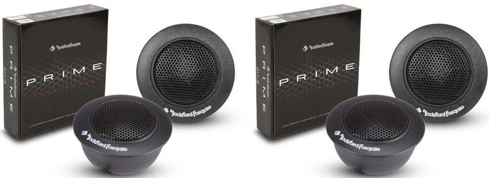 2 Pairs Rockford Fosgate PRIME R1T-S 160W Peak (80W RMS) 1" Mylar Balanced Dome Car Tweeters