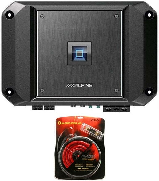 Alpine R2-A60F 4 Channel 600 Watt Class D Car Audio Amplifier & KIT0 AMP Kit