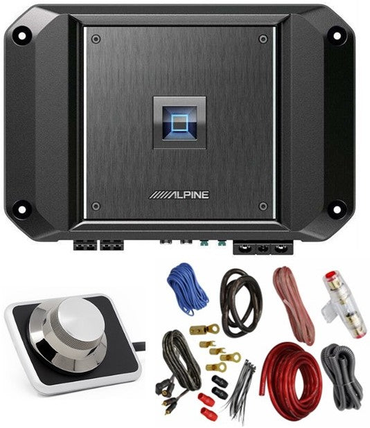 Alpine R2-A60F 4 Channel 600W Class D Amplifier RUX-H01 Bass Knob & KIT4 AMP Kit