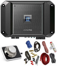 Charger l&#39;image dans la galerie, Alpine R2-A60F 4 Channel 600W Class D Amplifier RUX-H01 Bass Knob &amp; KIT4 AMP Kit