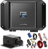 Alpine R2-A60F 4 Ch 600 Watt Car Amplifier & RUX-KNOB Bass Knob & KIT4 AMP Kit