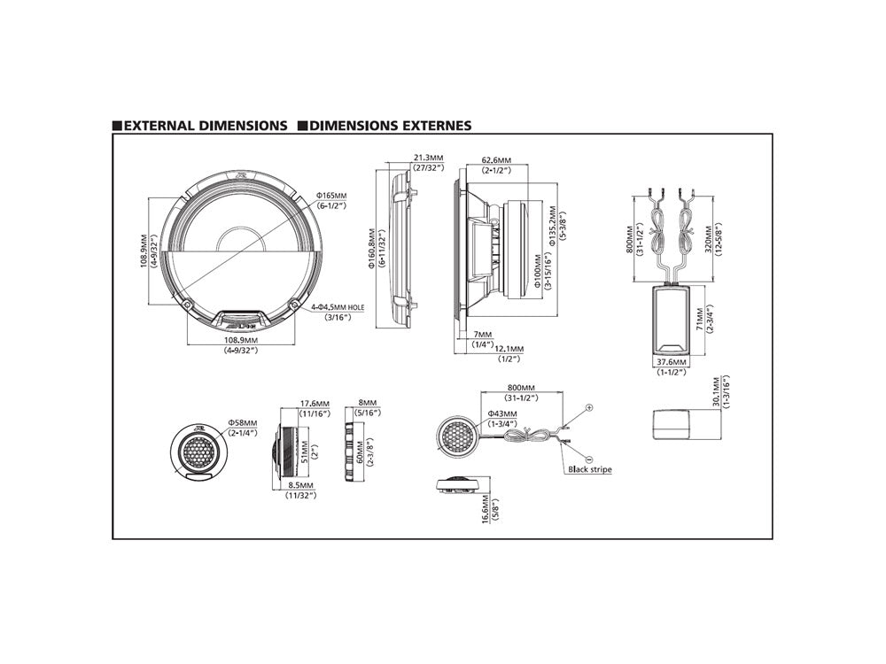 Alpine R-Series R2-S65C 6.5" 300 Watts Component Car Audio Speaker