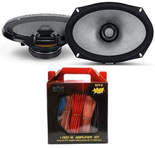 Load image into Gallery viewer, Alpine R2-S69 R-Series 6&quot;x9&quot; 600W 2-Way Car Coaxial Speakers &amp; KIT8 Installation AMP Kit