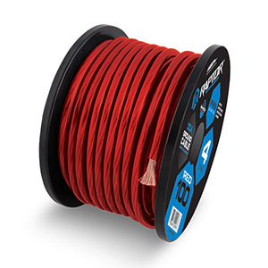 Raptor R4R0-25 25ft 1/0AWG Red CCA Mid-series Power Cable