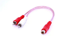 Charger l'image dans la galerie, Crux RCA-1F2M RCA 1 Female to 2 Male Y Cable, Clear Jacket