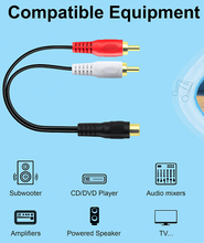 Load image into Gallery viewer, 4 Absolute 1F2M RCA Interconnect Cable Wire Marine Car Amplifier Stereo Home Audio