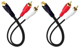 2 Absolute 1F2M RCA Interconnect Cable Wire Marine Car Amplifier Stereo Home Audio