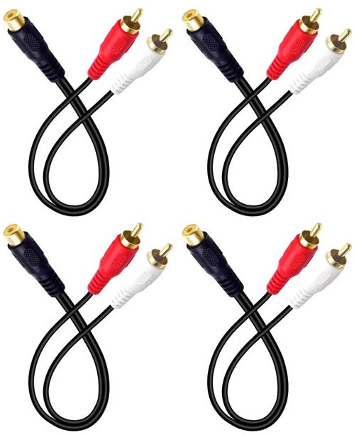 4 Absolute 1F2M RCA Interconnect Cable Wire Marine Car Amplifier Stereo Home Audio
